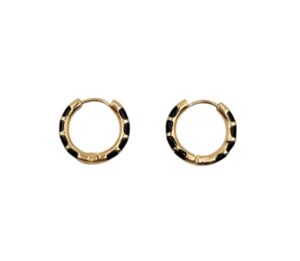 Kolczyki stal szlachetna & emalia BLACK AND GOLD
