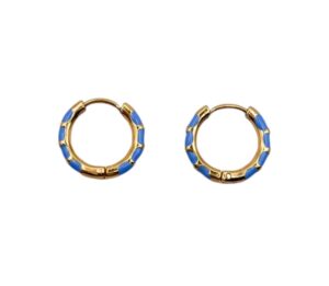 Kolczyki stal szlachetna & emalia BLUE AND GOLD