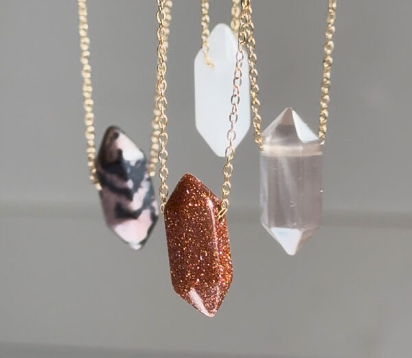 Naszyjnik słupek Rodonit RHODONITE