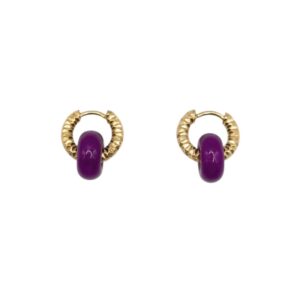 Photoroom_20260224_164656 Kolczyki stal szlachetna mini Jadeit Purpurowy 2 w 1 MIX & MATCH