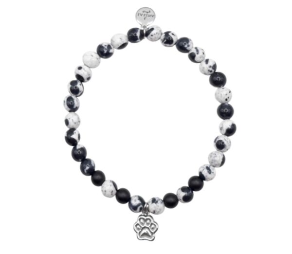 Bransoletka Agat DALMATIAN PAWS SILVER