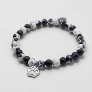 Bransoletka Agat DALMATIAN PAWS SILVER