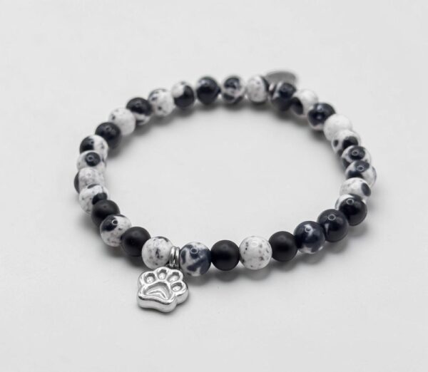 Bransoletka Agat DALMATIAN PAWS SILVER