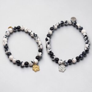 Bransoletka Agat DALMATIAN PAWS SILVER