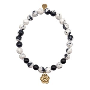 Bransoletka Agat DALMATIAN PAWS GOLD