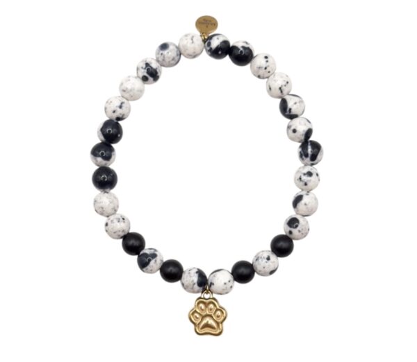 Bransoletka Agat DALMATIAN PAWS GOLD