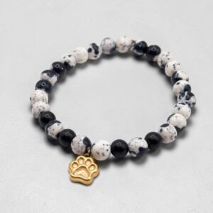 Bransoletka Agat DALMATIAN PAWS GOLD