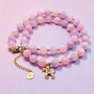 Naszyjnik zawieszka pies balon Jadeit & Chalcedon BUBBLE GUM DOGGY