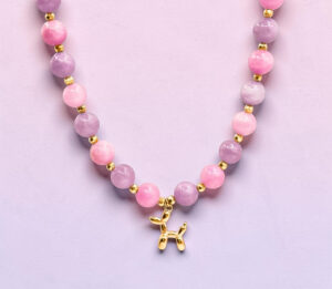 Naszyjnik zawieszka pies balon Jadeit & Chalcedon BUBBLE GUM DOGGY