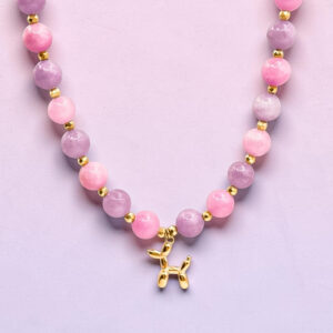 Naszyjnik zawieszka pies balon Jadeit & Chalcedon BUBBLE GUM DOGGY